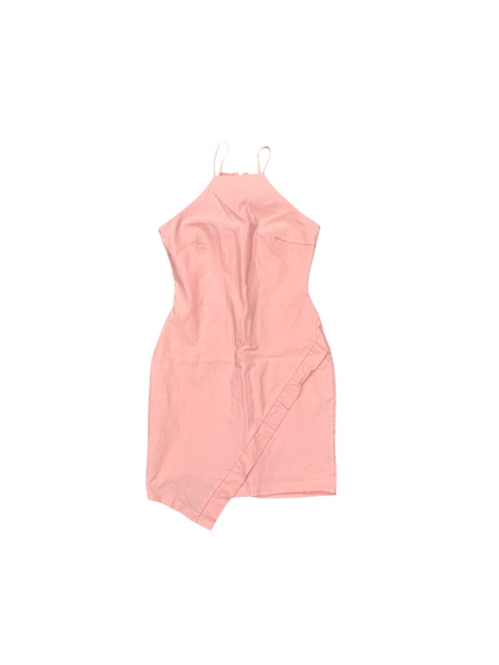 The Vintage Shop Women’s Pink Asymmetrical Halter Bodycon Dress Size L